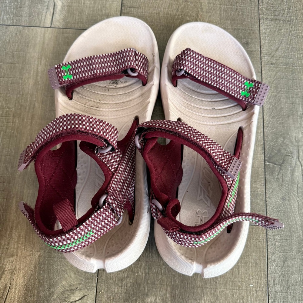 Under Armour Sandal Adjustable Strap Comfort Slide Maroon US M9/W10.5‎ Outdoor
